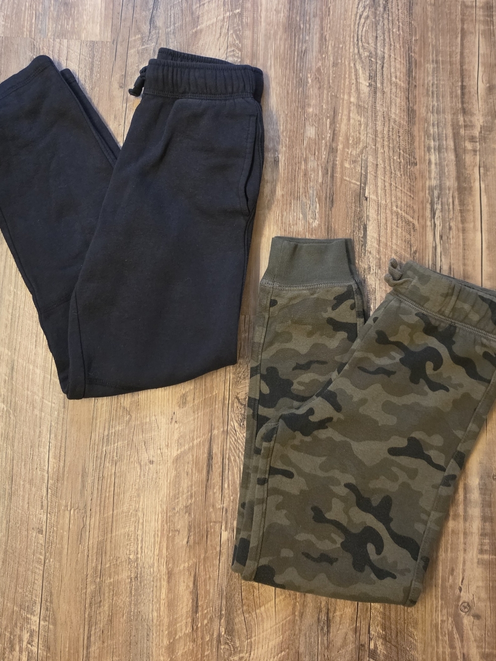 Jumping Beans Boys Size 7 Slim 2-Pack "Softest Fleece" Sweatpants – Camo & Black